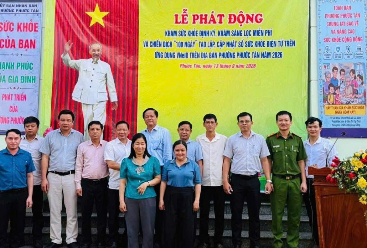Phường Phước Tân phát động khám sức khỏe định kỳ, cập nhật Sổ sức khỏe điện tử